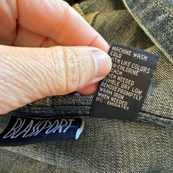 Vintage Bill Blass Hooded Denim Zip Front Jacket / Pockets / Medium - Picture 3 of 12